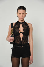 Lace Halter Neck Bodysuit